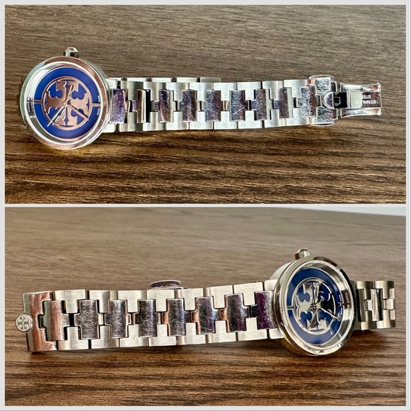 Tory Burch Reva Stainless Steel Watch TRB4010 Navy/Silver - Picture 8 of 12
